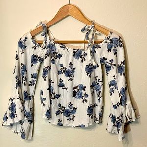 American Eagle outfitters white floral top